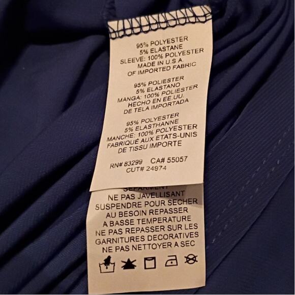 Tiana B Embellished Cobalt Blue Shift Dress XL Made USA Beaded Hem Classic Chic - Picture 7 of 11